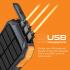 Promate Solar Power Bank, Portable 10000mAh Battery Charger with IP65 Water Resistant, 10W Qi Charger, 20W USB-C Power Delivery, QC 3.0 Port, 5V/2A USB Port and 300lm LED Light - Black